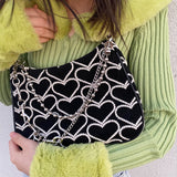 Boogzel Apparel Heart Print Chain Bag, view 3