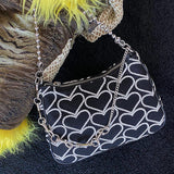 Boogzel Apparel Heart Print Chain Bag, view 4