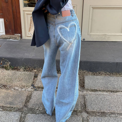 Boogzel Apparel Heart Print Pocket Wide Leg Jeans