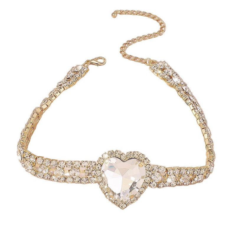 Boogzel Apparel Heart Rhinestone Choker