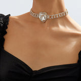 Boogzel Apparel Heart Rhinestone Choker, view 4