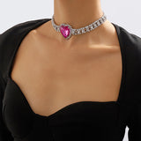 Boogzel Apparel Heart Rhinestone Choker, view 5