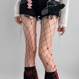 Boogzel Apparel Heart Rhinestone Fishnet Tights, view 4