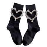 Boogzel Apparel Heart Rhinestone Socks, view 2
