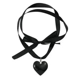 Boogzel Apparel Heart Satin Ribbon Necklace, view 3