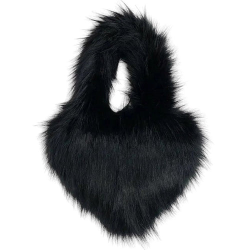 Boogzel Apparel Heart Shape Fuzzy Handbag