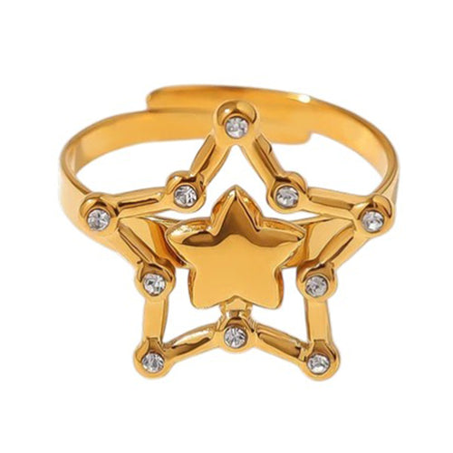 Boogzel Apparel Heart & Star Aesthetic Ring