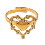 Boogzel Apparel Heart & Star Aesthetic Ring, view 2