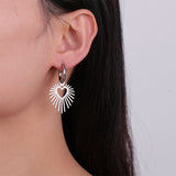 Boogzel Apparel Heart Sun Pendant Drop Earrings, view 3