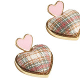 Boogzel Apparel Heart Tweed Earrings, view 2