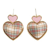 Boogzel Apparel Heart Tweed Earrings, view 3