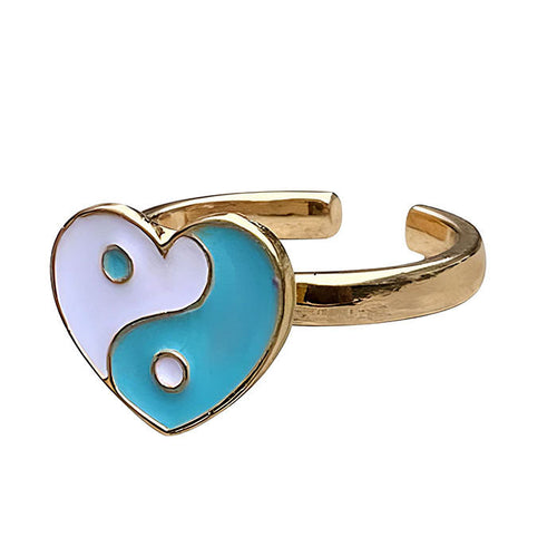 Boogzel Apparel Heart Yin Yang Anxiety Ring ☯︎