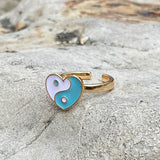 Boogzel Apparel Heart Yin Yang Anxiety Ring ☯︎, view 2