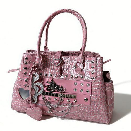 Boogzel Apparel Heartbreaker Pink Croc Shoulder Bag