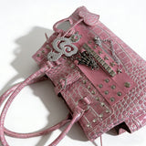 Boogzel Apparel Heartbreaker Pink Croc Shoulder Bag, view 3