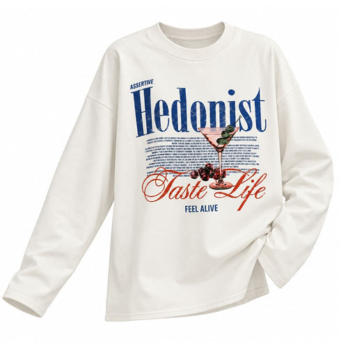 Boogzel Apparel Hedonist Print Aesthetic Long Sleeve Top