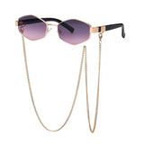 Boogzel Apparel Hexagonal Sunglasses with Chain, view 2