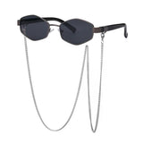 Boogzel Apparel Hexagonal Sunglasses with Chain, view 4