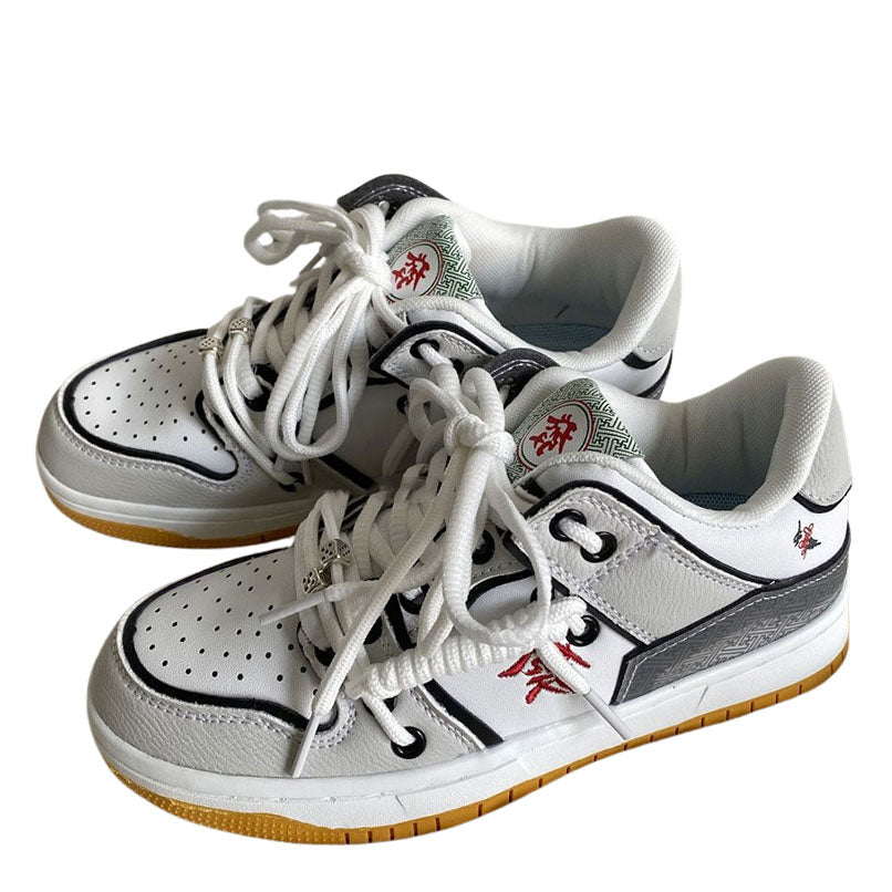 Boogzel Apparel Hieroglyph Embroidery Aesthetic Sneakers