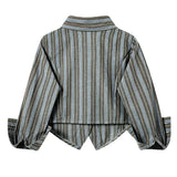 Boogzel Apparel High School Crush Striped Cropped Shirt, view 2
