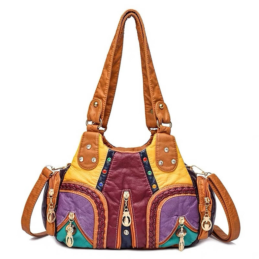 Boogzel Apparel Hippie Aesthetic Patchwork Handbag