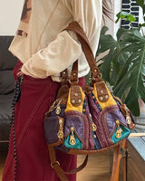 Boogzel Apparel Hippie Aesthetic Patchwork Handbag, view 2