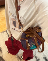 Boogzel Apparel Hippie Aesthetic Patchwork Handbag, view 5