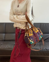 Boogzel Apparel Hippie Aesthetic Patchwork Handbag, view 6