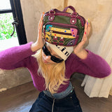 Boogzel Apparel Hippie Aesthetic Patchwork Mini Bag, view 3