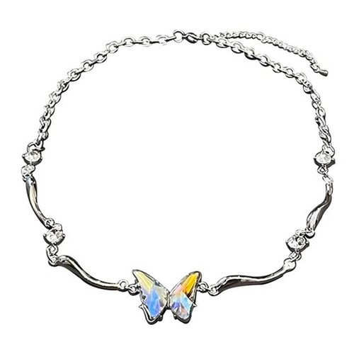 Boogzel Apparel Holographic Butterfly Metal Necklace