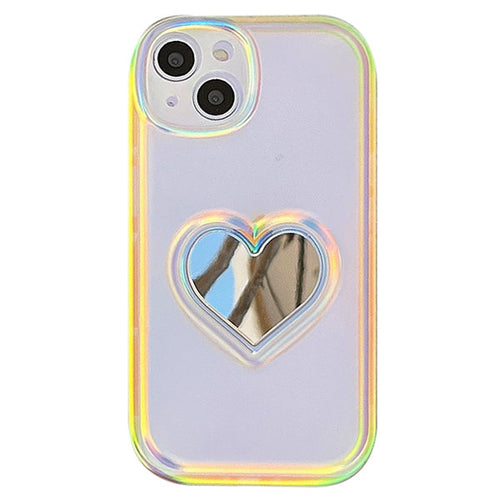 Boogzel Apparel Holographic Heart Mirror iPhone Case