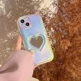 Boogzel Apparel Holographic Heart Mirror iPhone Case, view 2