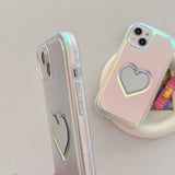 Boogzel Apparel Holographic Heart Mirror iPhone Case, view 3