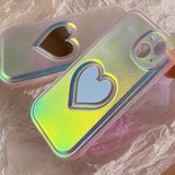 Boogzel Apparel Holographic Heart Mirror iPhone Case, view 4