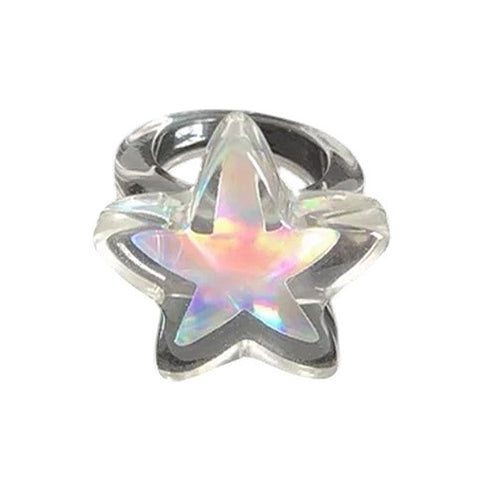 Boogzel Apparel Holographic Star Ring