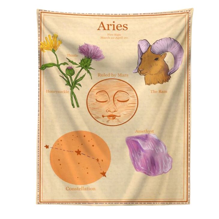 Boogzel Apparel Horoscope Aesthetic Wall Tapestry