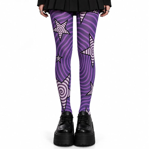 Boogzel Apparel Hypnotic Stars Pattern Tights