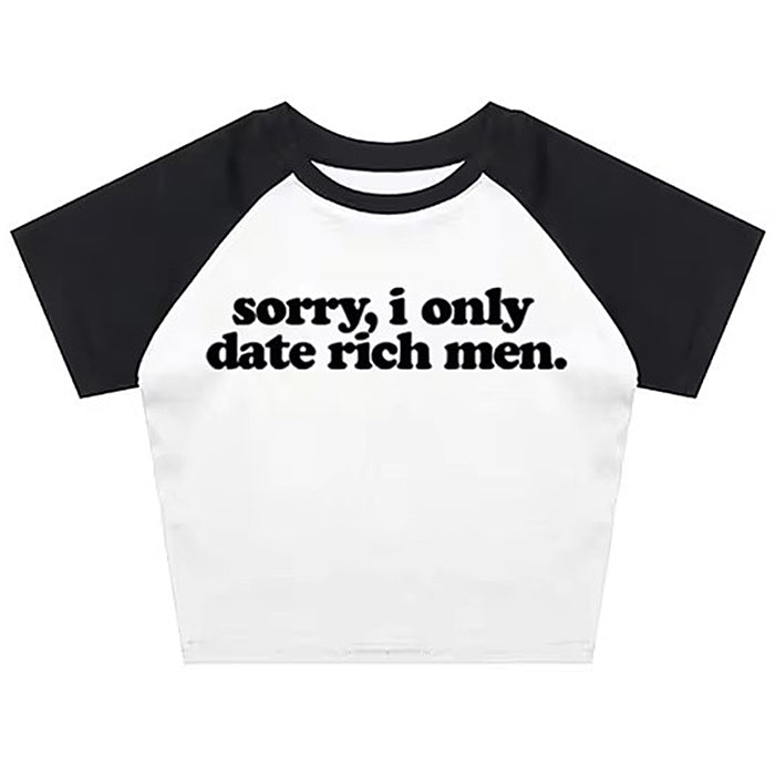 Boogzel Apparel I Date Only Rich Men Y2K Crop Top