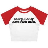 Boogzel Apparel I Date Only Rich Men Y2K Crop Top, view 2