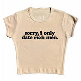 Boogzel Apparel I Date Only Rich Men Y2K Crop Top, view 4