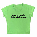 Boogzel Apparel I Date Only Rich Men Y2K Crop Top, view 5