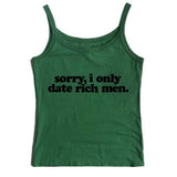 Boogzel Apparel I Date Only Rich Men Y2K Tank Top, view 5