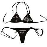 Boogzel Apparel I Don't Want To Talk Bikini Set, view 3