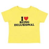 Boogzel Apparel I Love Being Delusional Y2K Crop Top, view 6