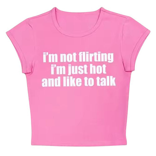 Boogzel Apparel Iโm Not Flirting Baby Tee