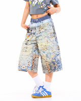 Boogzel Apparel I Woke Up Cute Chain Print Denim Shorts, view 3