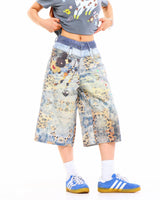 Boogzel Apparel I Woke Up Cute Chain Print Denim Shorts, view 5