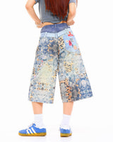 Boogzel Apparel I Woke Up Cute Chain Print Denim Shorts, view 6