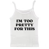 Boogzel Apparel I'm Too Pretty For This Y2K Tank Top, view 2