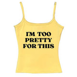 Boogzel Apparel I'm Too Pretty For This Y2K Tank Top, view 3